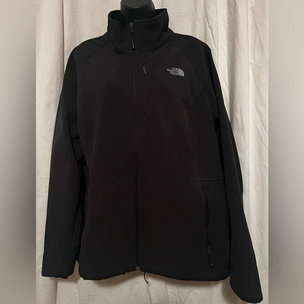 North Face Women's Sz XXL Black Medium Weight Jacket Front/Back Logo Zip Pockets - Picture 3 of 10